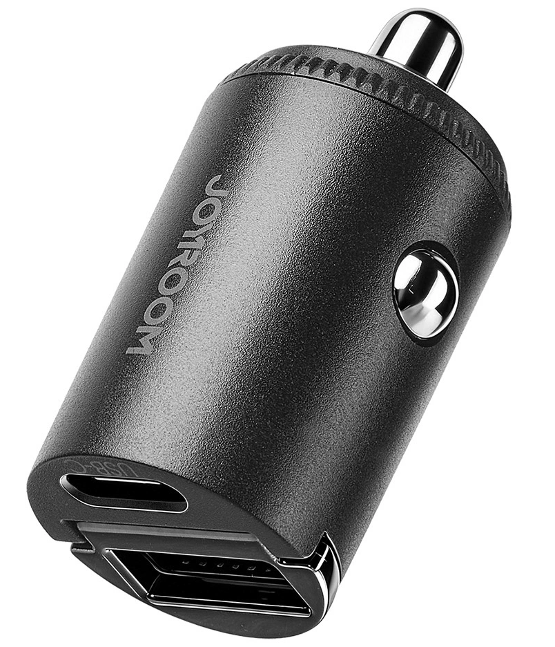 Auto punjač Joyroom JR-CCN18, 65W, 1 x USB-A - 1 x USB-C, Crna