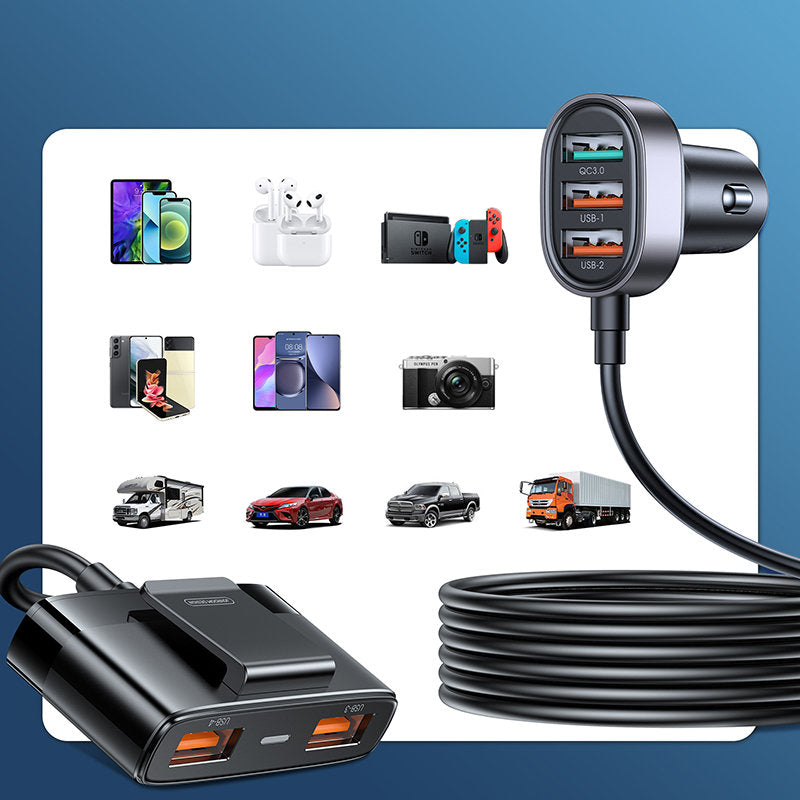 Car Charger Joyroom JR-CL03 Pro, 45W, 3.1A, 5 x USB-A, Black 