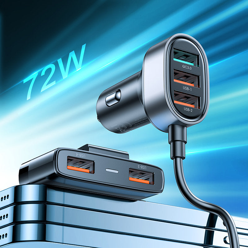 Car Charger Joyroom JR-CL03 Pro, 45W, 3.1A, 5 x USB-A, Black 