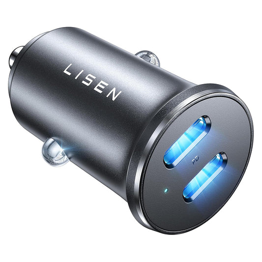 Auto punjač Lisen, 45W, 3A, 2 x USB-C, Crni YL0223080007