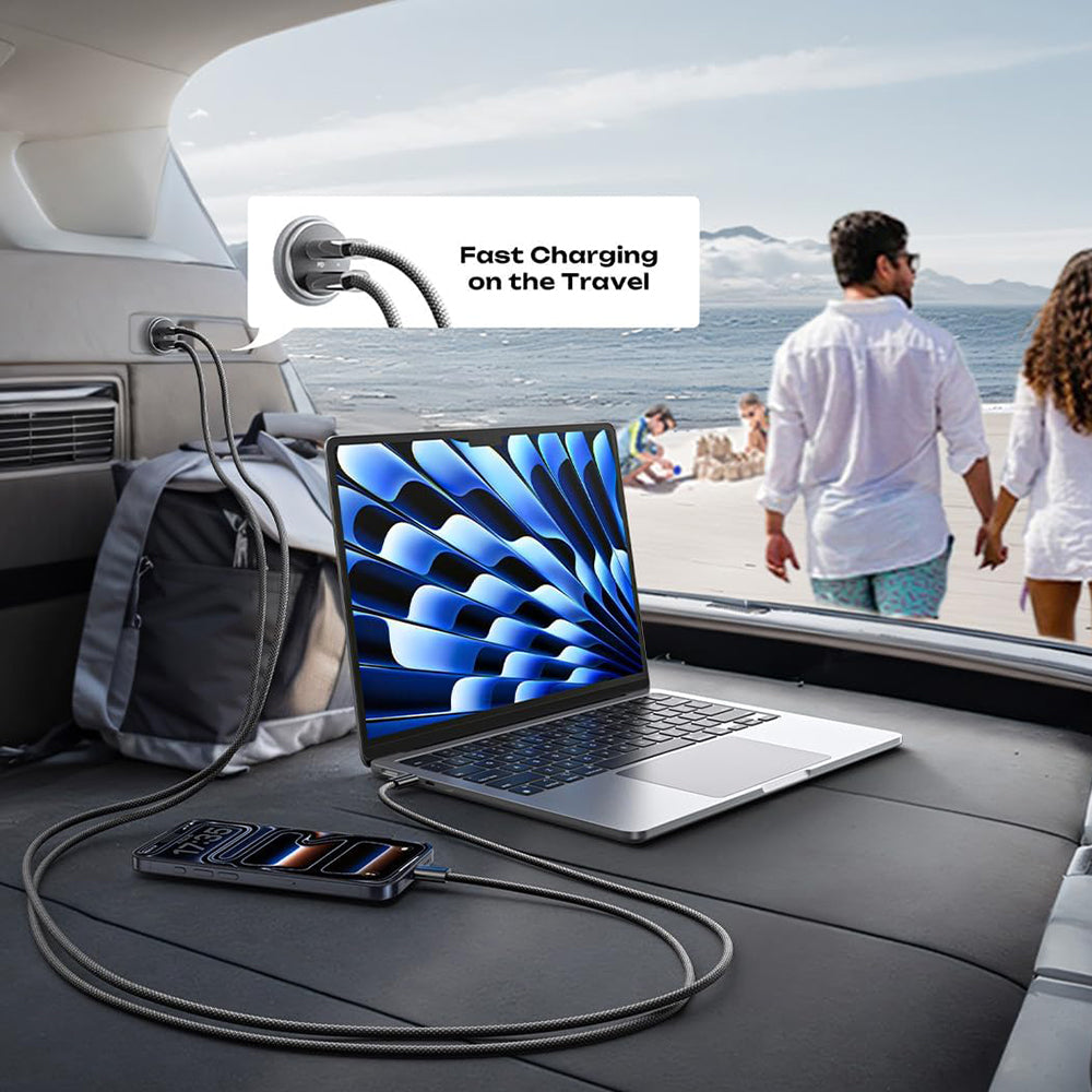 Auto punjač Lisen, 45W, 3A, 2 x USB-C, Crni YL0223080007