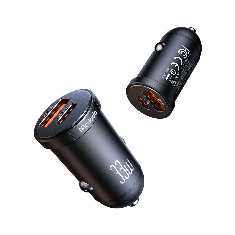 Auto punjač McDodo CC-2320 Cool, 33W, 3A, 1 x USB-A - 1 x USB-C, Crni