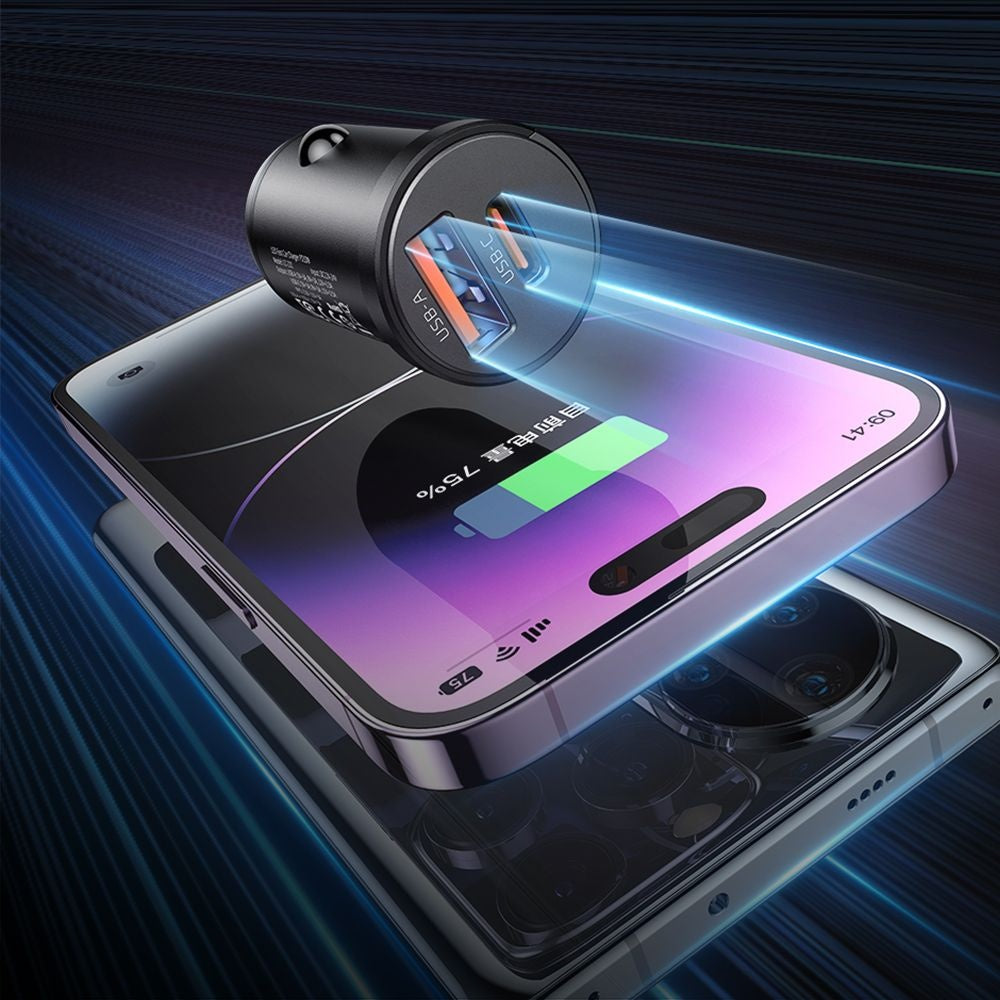 Auto punjač McDodo CC-2320 Cool, 33W, 3A, 1 x USB-A - 1 x USB-C, Crni