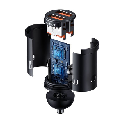 Auto punjač McDodo CC-2950 Cool, 15.5W, 3.1A, 2 x USB-A, Crni