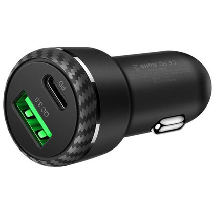 Auto punjač McDodo CC-5970, 38W, 3A, 1 x USB-A - 1 x USB-C, Crni