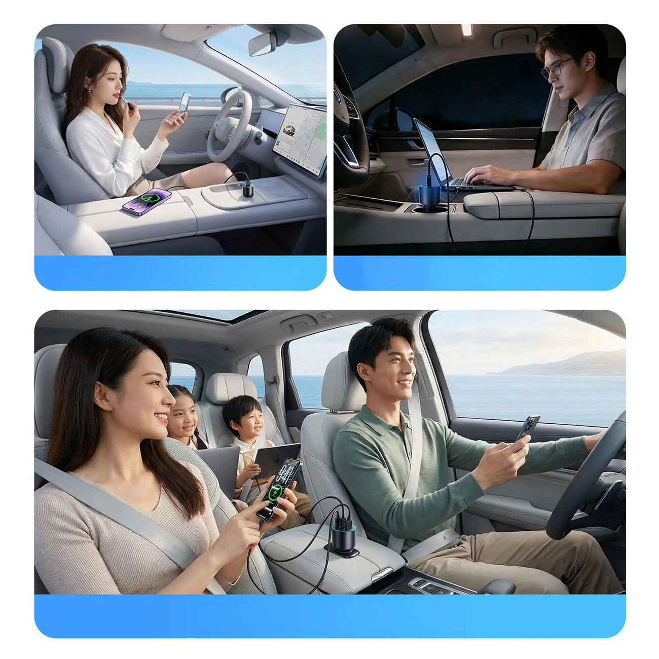Orico HyperDrive Auto Punjač, 165W, 5A, 1 x USB-A - 2 x USB-C, Crni