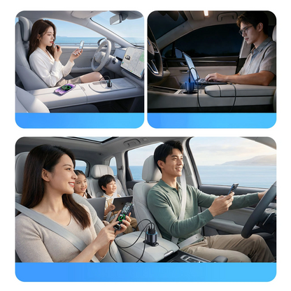 Orico HyperDrive Auto Punjač, 165W, 5A, 1 x USB-A - 2 x USB-C, Crni