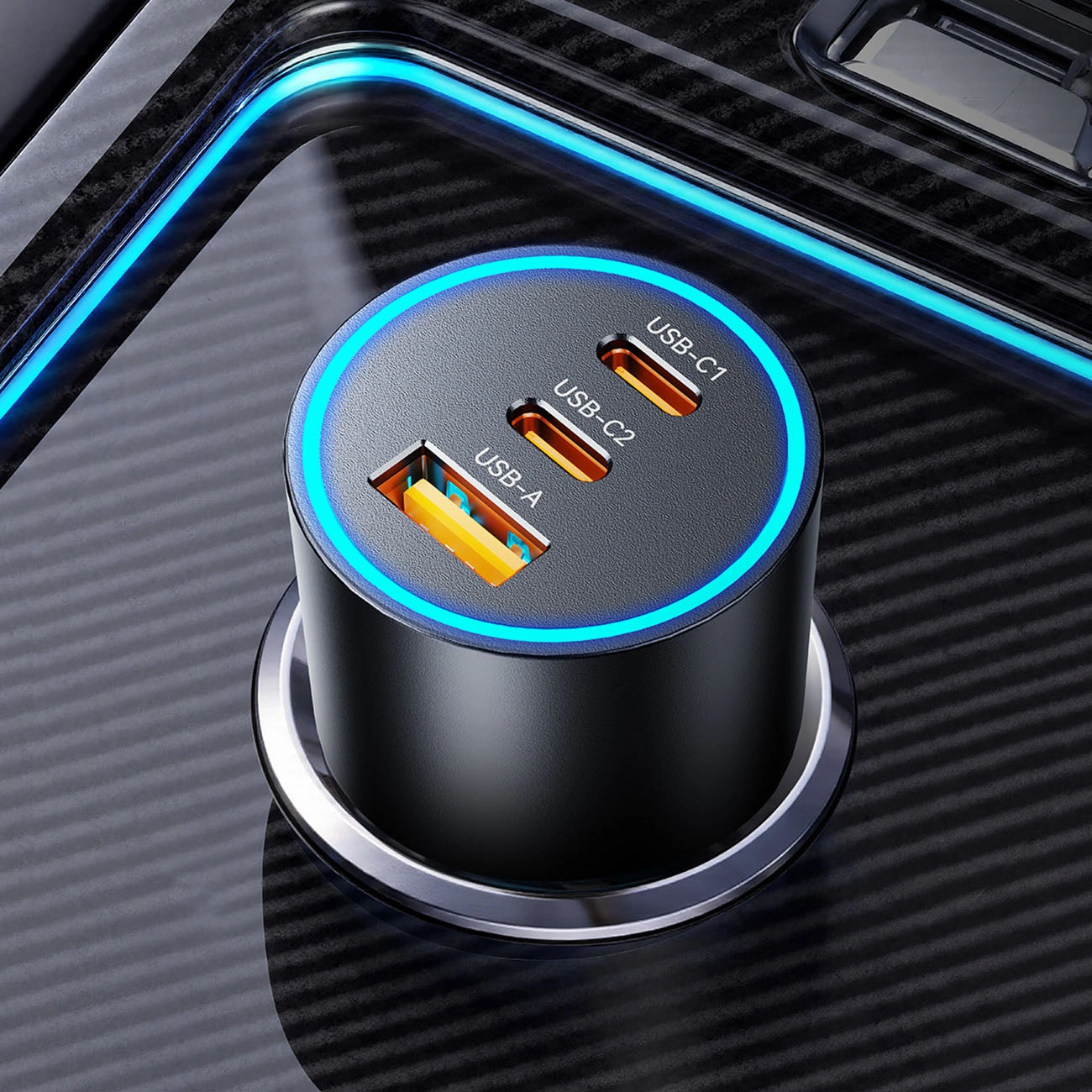 Orico HyperDrive Auto Punjač, 165W, 5A, 1 x USB-A - 2 x USB-C, Crni