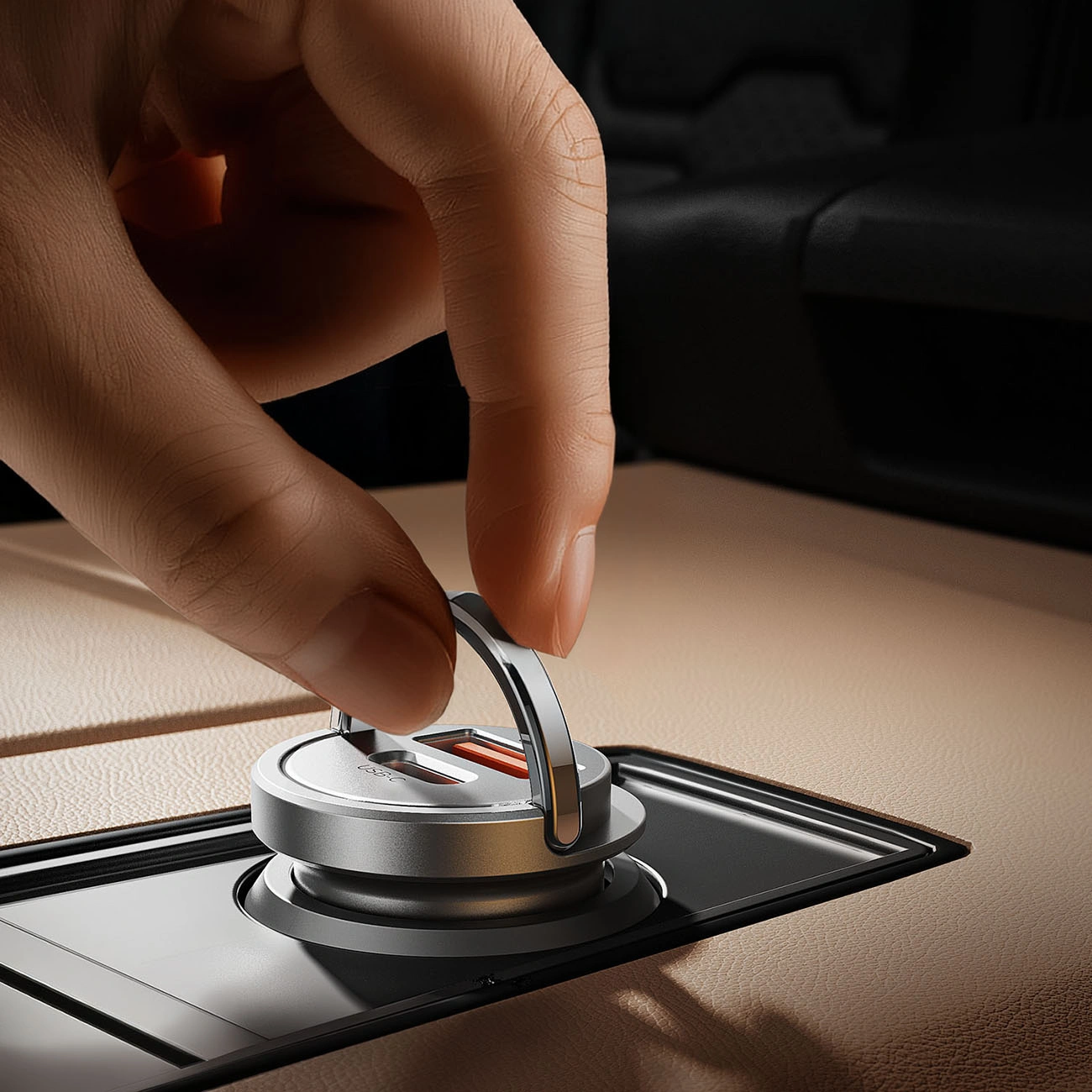 Auto punjač Orico MiniRing Pro, 45W, 3A, 1 x USB-A - 1 x USB-C, Srebrni
