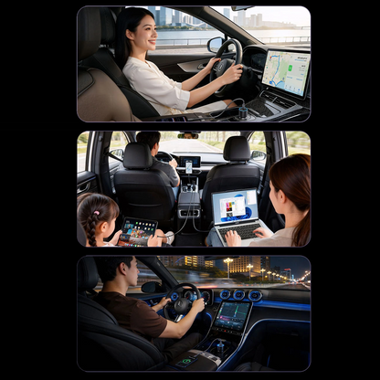 Auto punjač Orico PowerLink, 165W, 5A, 1 x USB-A - 2 x USB-C, Crni