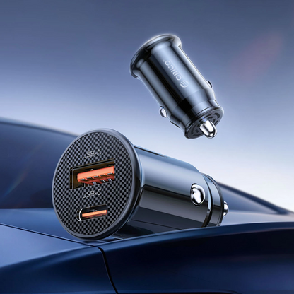 Auto punjač Orico PowerMini, 30W, 3A, 1 x USB-A - 1 x USB-C, Crni