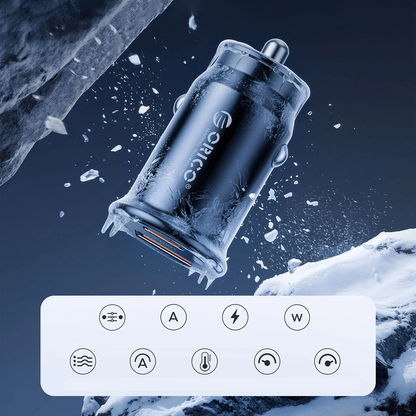 Auto punjač Orico PowerMini, 30W, 3A, 1 x USB-A - 1 x USB-C, Crni