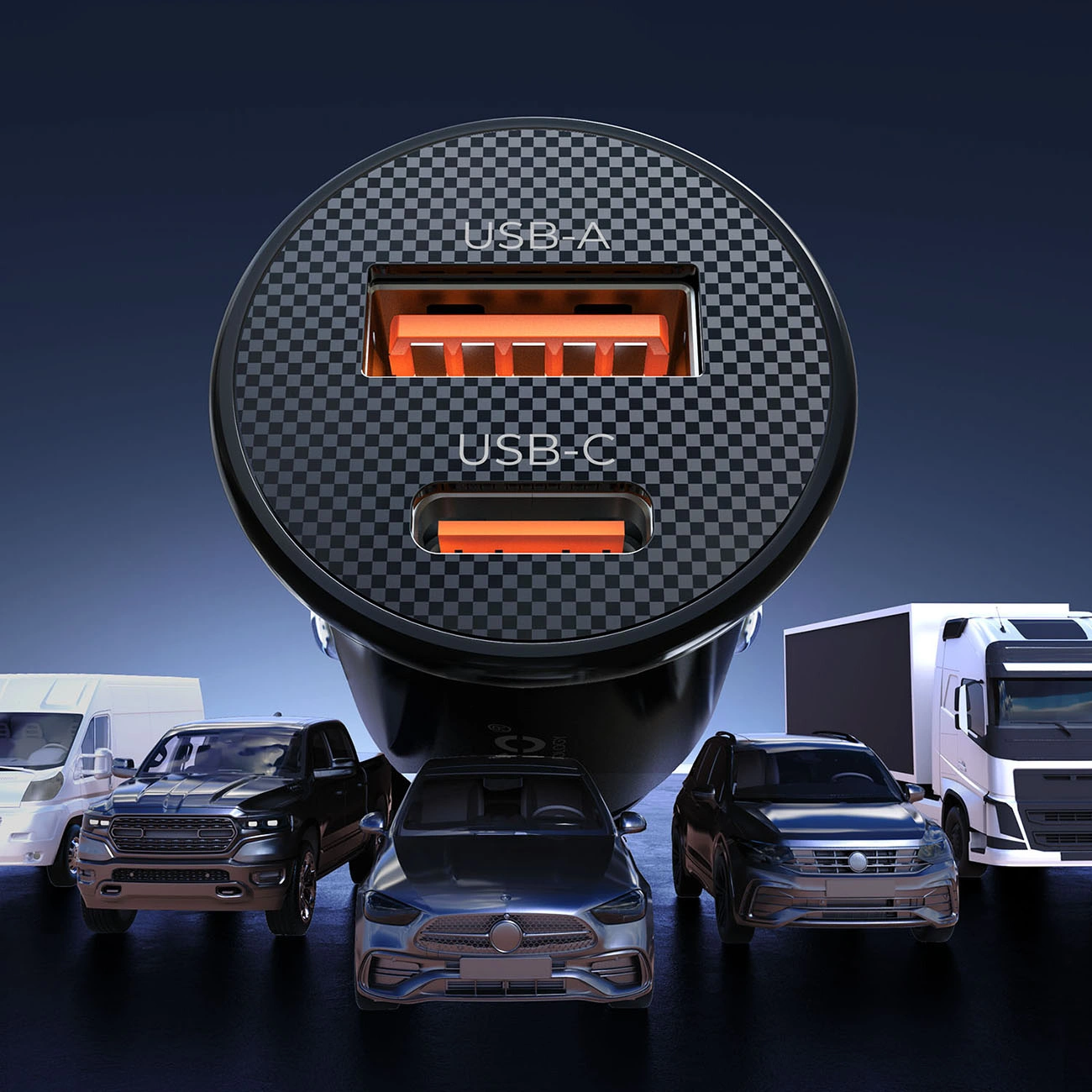 Auto punjač Orico PowerMini, 30W, 3A, 1 x USB-A - 1 x USB-C, Crni