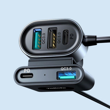 Auto punjač Joyroom JR-CL05, 72W, 3A, 2 x USB-C - 3 x USB-A, Crni