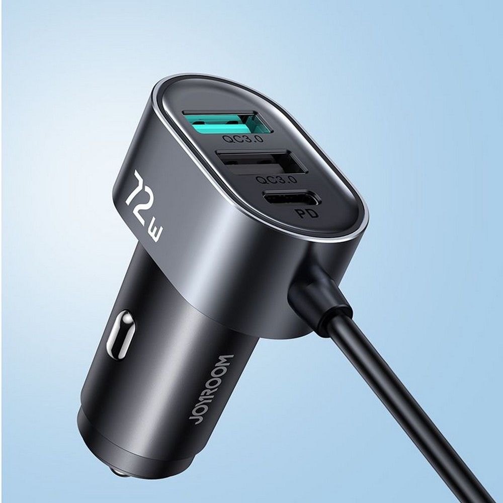Auto punjač Joyroom JR-CL05, 72W, 3A, 2 x USB-C - 3 x USB-A, Crni