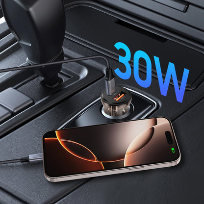 Auto punjač Tech-Protect CC01, 30W, 3A, 1 x USB-A - 1 x USB-C, Crni
