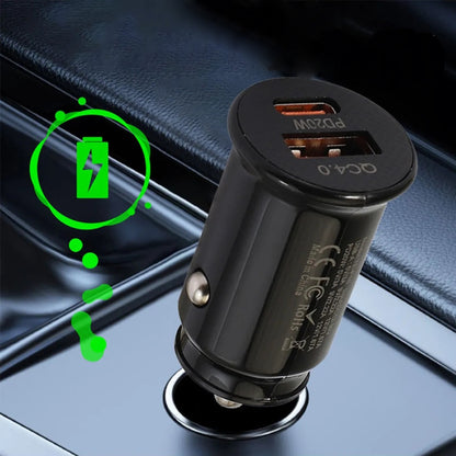 Auto punjač Techsuit C4 MiniFuseX, 20W, 3A, 1 x USB-A - 1 x USB-C, Crni