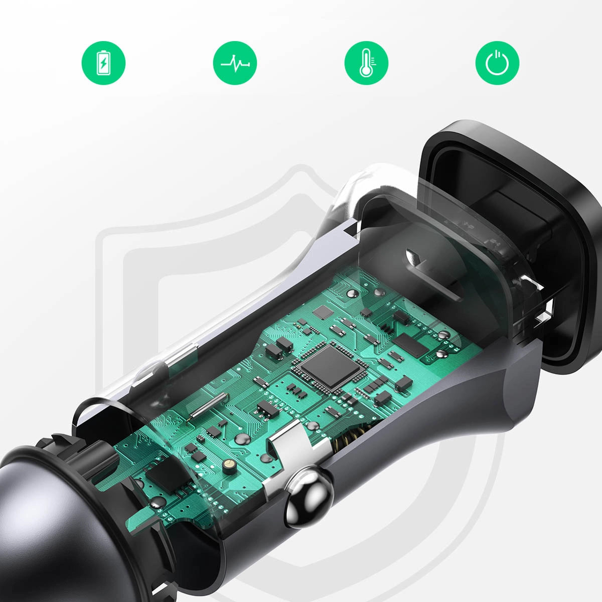 Auto punjač UGREEN CD130, 30W, 3A, 1 x USB-A - 1 x USB-C, Sivi