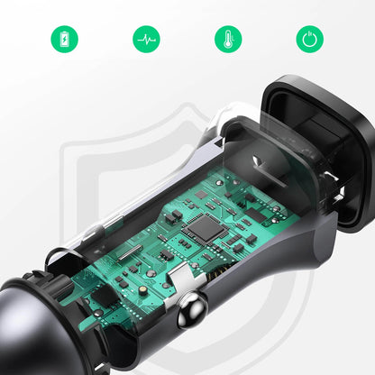 Auto punjač UGREEN CD130, 30W, 3A, 1 x USB-A - 1 x USB-C, Sivi