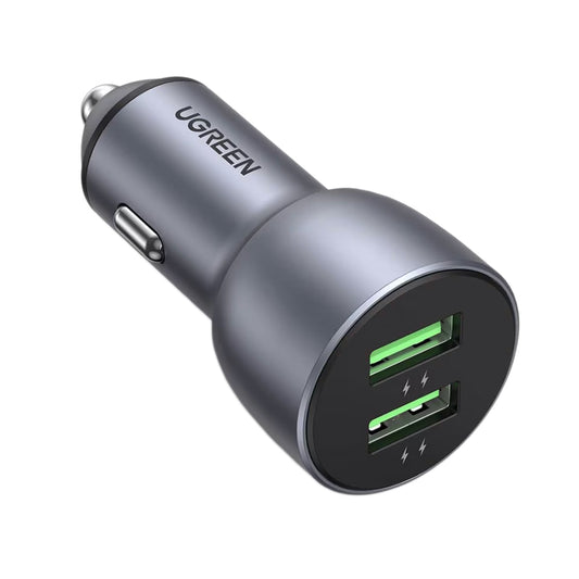 Auto punjač UGREEN CD213, 36W, 3A, 2 x USB-A, Sivi