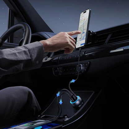 Auto punjač UGREEN EC307, 30W, 3A, 1 x USB-A - 2 x USB-C, Sivi