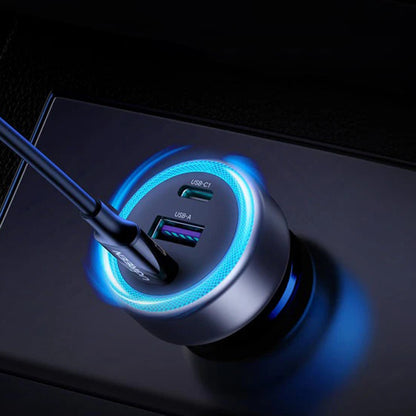 Auto punjač UGREEN EC307, 30W, 3A, 1 x USB-A - 2 x USB-C, Sivi