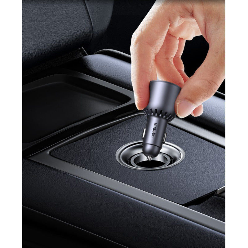 Auto punjač UGREEN EC701, 63W, 3A, 1 x USB-A - 1 x USB-C, Crni