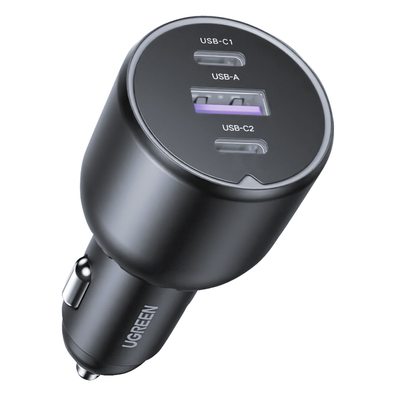 Auto punjač UGREEN EC705, 130W, 5A, 1 x USB-A - 2 x USB-C, Sivi