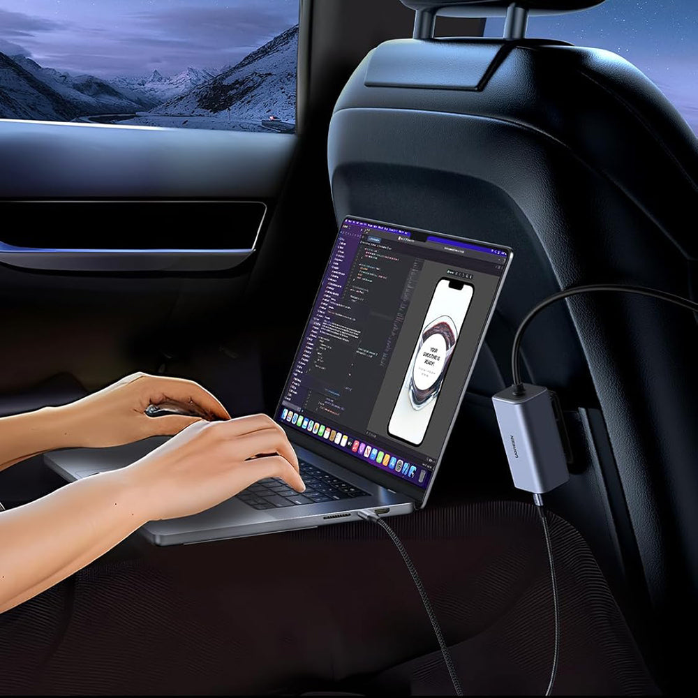 Auto punjač UGREEN EC706, 150W, 5A, 1 x USB-A - 3 x USB-C, Crni