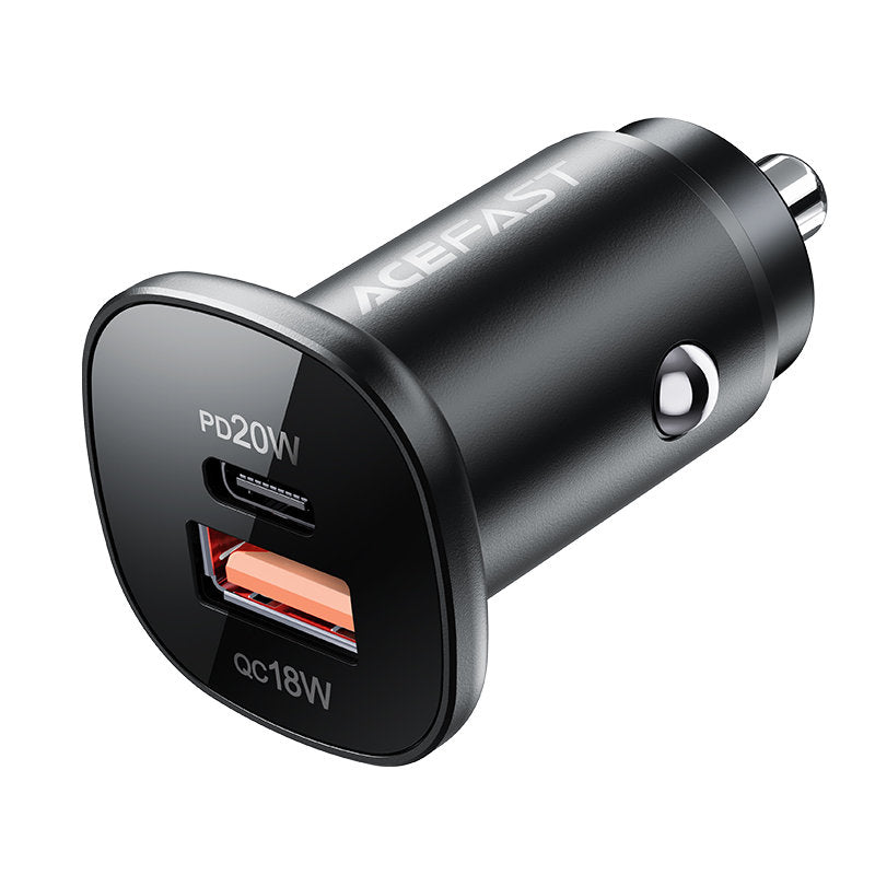 Auto punjač Acefast B1, 38W, 3A, 1 x USB-A - 1 x USB-C, Crni