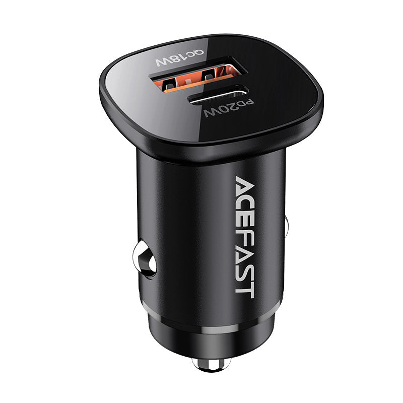 Auto punjač Acefast B1, 38W, 3A, 1 x USB-A - 1 x USB-C, Crni