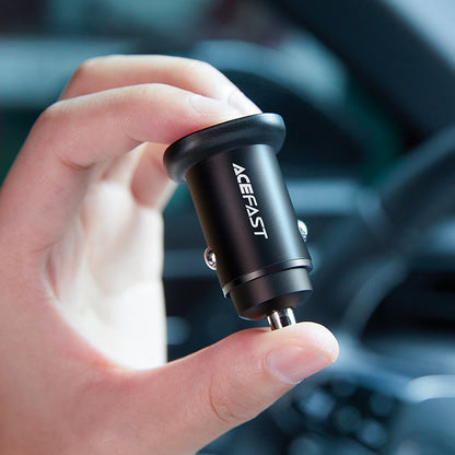 Auto punjač Acefast B1, 38W, 3A, 1 x USB-A - 1 x USB-C, Crni