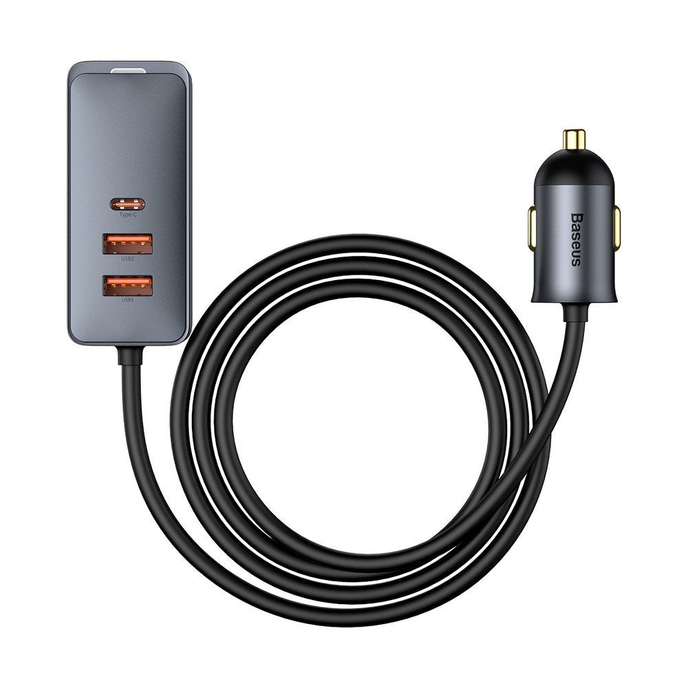 Auto punjač Baseus Share Together, 120W, 3A, 3 x USB-A - 1 x USB-C, Sivi CCBT-B0G