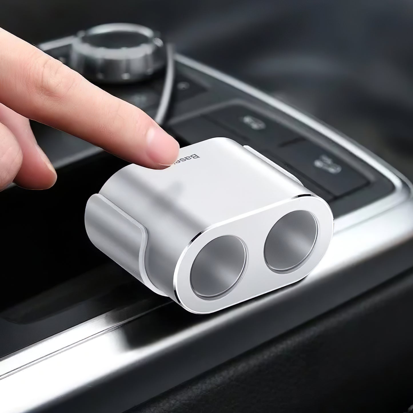 Auto punjač Baseus visoke učinkovitosti, 95W, 2.1A, 2 x produžetak upaljača - 2 x USB-A, Srebrni CRDYQ-0S