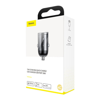 Auto punjač Baseus Star Mini, 30W, 3A, 1 x USB-A, Sivi VCHX-A0G