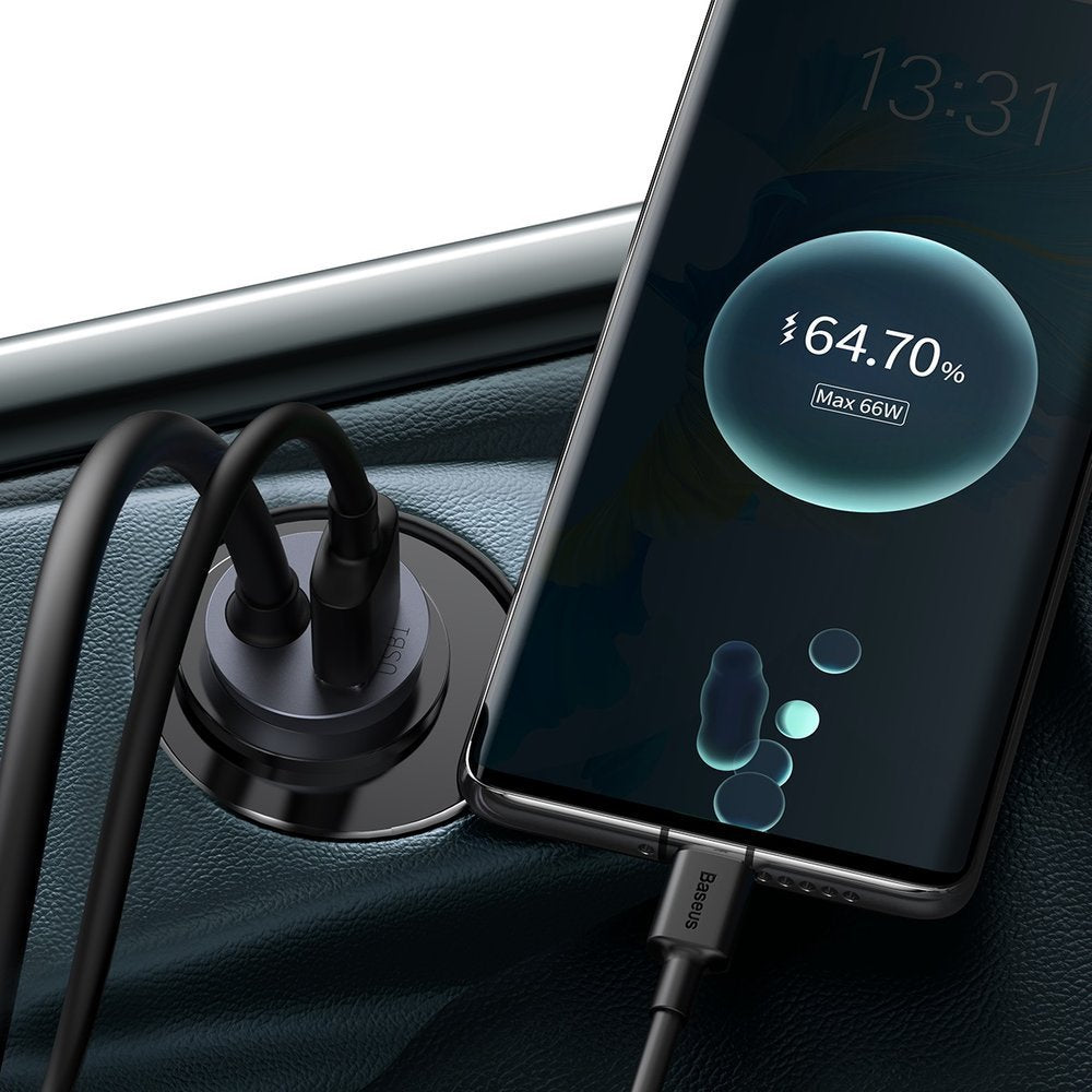 Auto punjač Baseus Share Together, 120W, 3A, 3 x USB-A - 1 x USB-C, Sivi CCBT-B0G