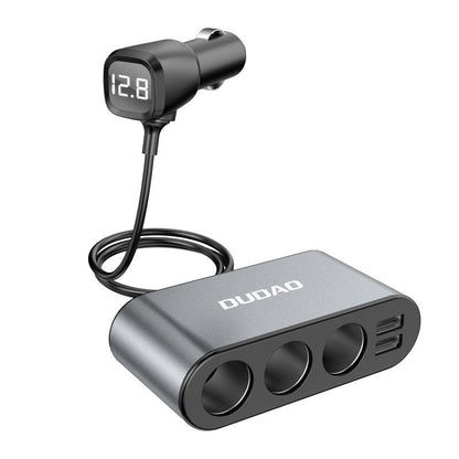 Produžetak za upaljač Dudao R1 Pro, 3 izlaza, 2 x USB-A, Zaslon