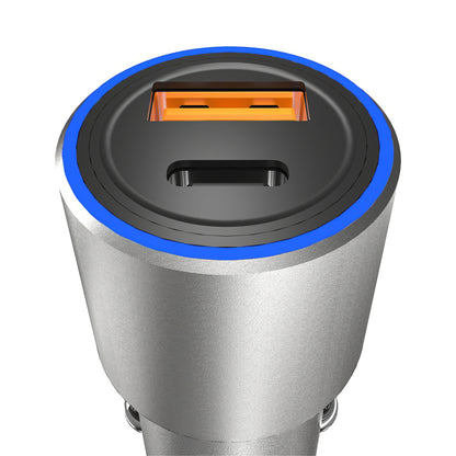 USB auto punjač Dudao R4PQ, 1 X USB - 1 X USB Tip-C, 22.5 W, Quick Charge - Power Delivery, Siva