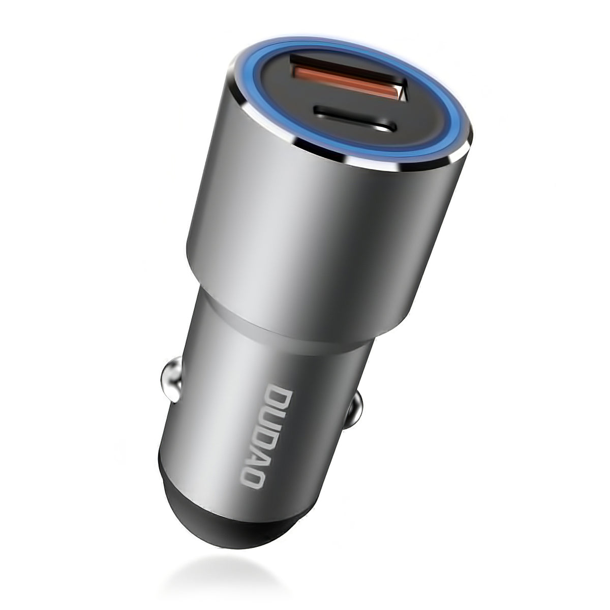 USB auto punjač Dudao R4PQ, 1 X USB - 1 X USB Tip-C, 22.5 W, Quick Charge - Power Delivery, Siva