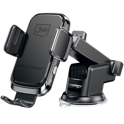 Auto punjač Wireless 3MK Drive&Charge, 15W, 1.67A, Crni