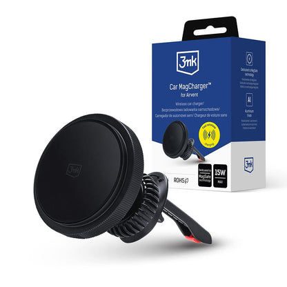 Bežični auto punjač 3MK, 15W, 1.67A, Crni