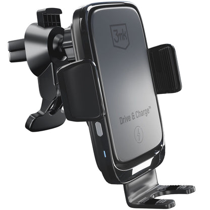 Auto punjač Wireless 3MK Drive&Charge, 15W, 1.67A, Crni