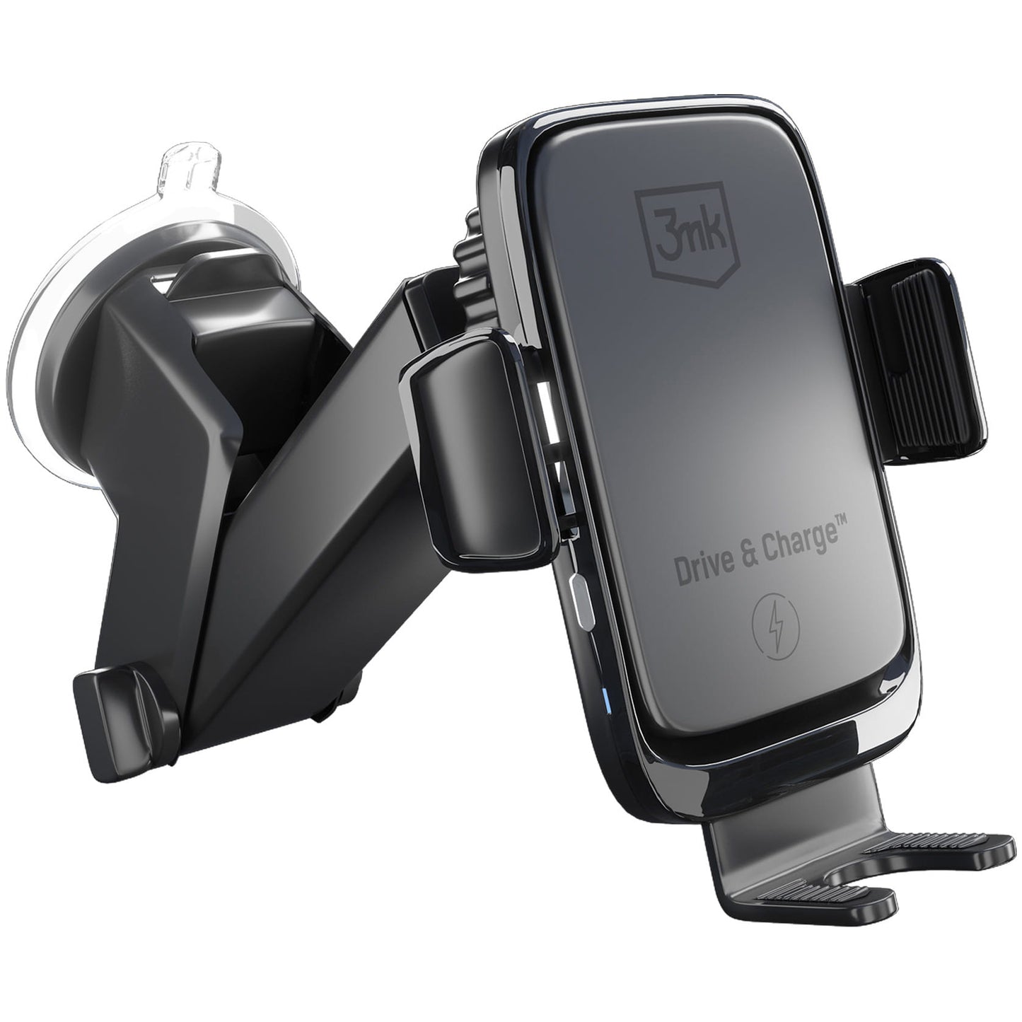 Auto punjač Wireless 3MK Drive&Charge, 15W, 1.67A, Crni