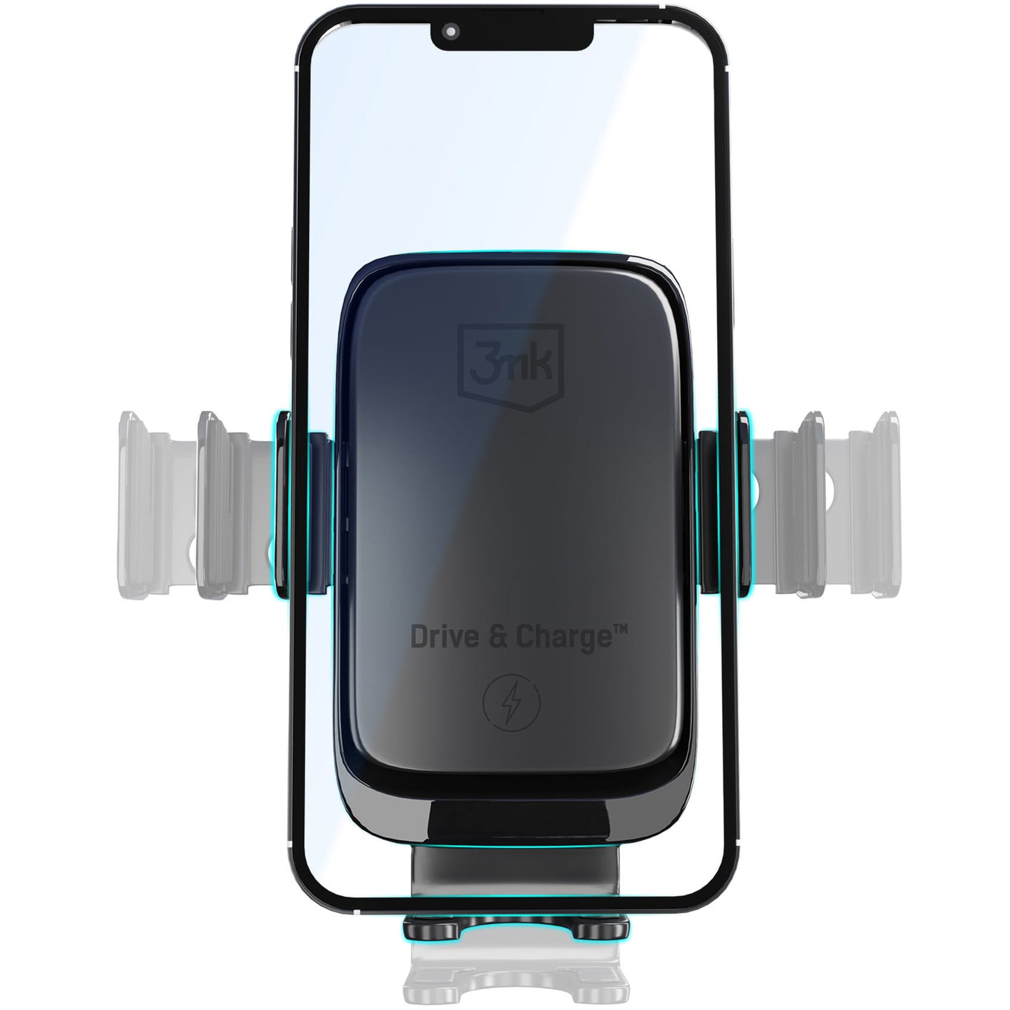 Auto punjač Wireless 3MK Drive&Charge, 15W, 1.67A, Crni
