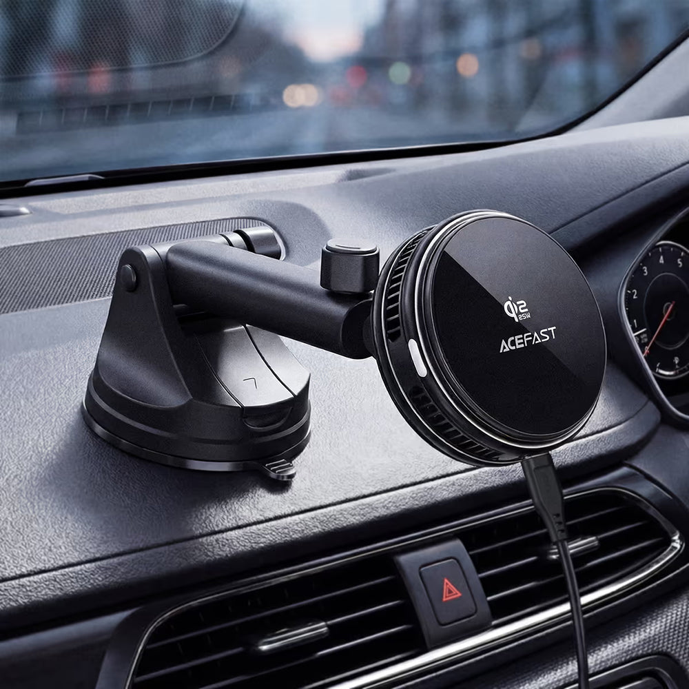 Bežični auto punjač Acefast D67, 25W, Crni