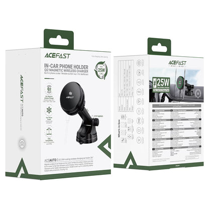 Bežični auto punjač Acefast D67, 25W, Crni