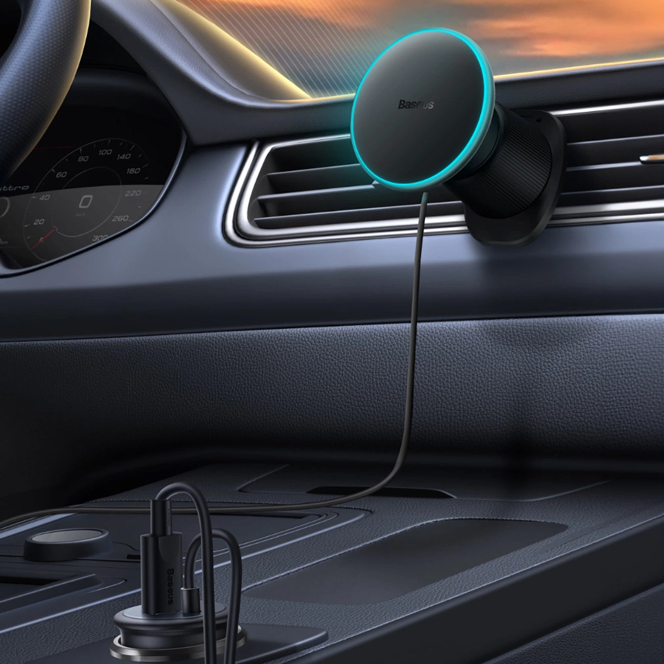 Auto punjač Baseus CW01, bežični, 15W, 1.67A, crni C40141001111-00