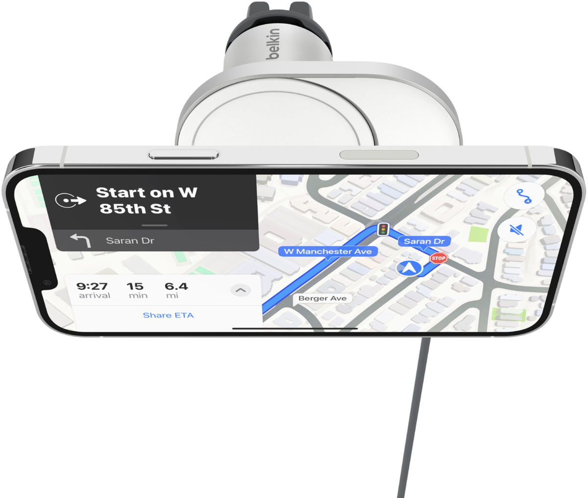 Bežični auto punjač Belkin BoostCharge Pro, 15W, 1.67A, Bijela WIC008btGR-V2