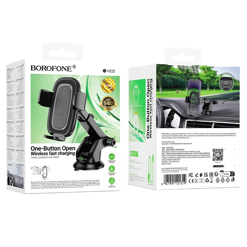 Auto punjač Borofone BH223 Follower, 15W, 1.67A, Crni