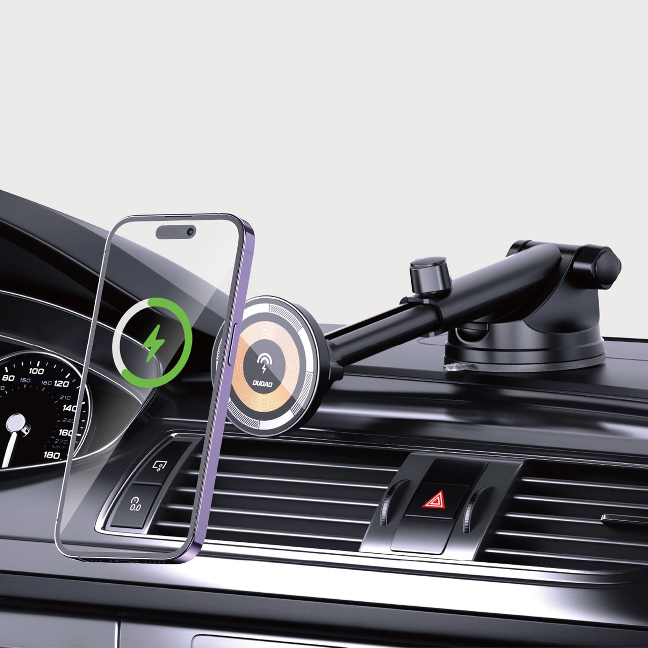 Bežični auto punjač Dudao F12MAX+, 15W, 1.67A, crni